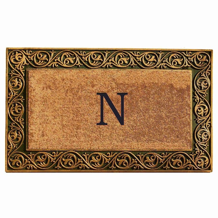 Calloway Mills Monogram Door Mat, Gold, Black, Natural, 18 in W x 30 in L 10001GOLDN